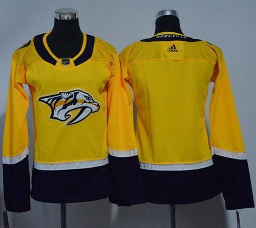 Adidas Nashville Predators Blank Yellow Home Authentic Women’s Stitched NHL Jersey