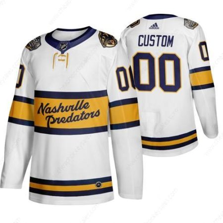 Adidas Nashville Predators Custom Men’s White 2020 Winter Classic Retro Authentic NHL Jersey