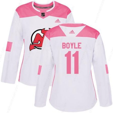 Adidas New Jersey Devils #11 Brian Boyle White Pink Authentic Fashion Women’s Stitched NHL Jersey