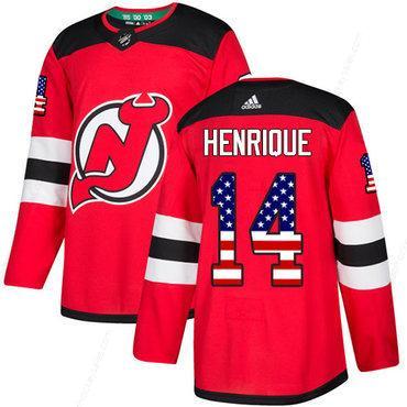 Adidas New Jersey Devils #14 Adam Henrique Red Home Authentic Usa Flag Stitched Youth NHL Jersey