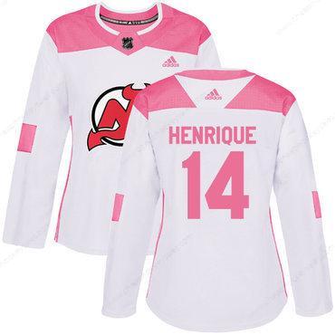 Adidas New Jersey Devils #14 Adam Henrique White Pink Authentic Fashion Women’s Stitched NHL Jersey