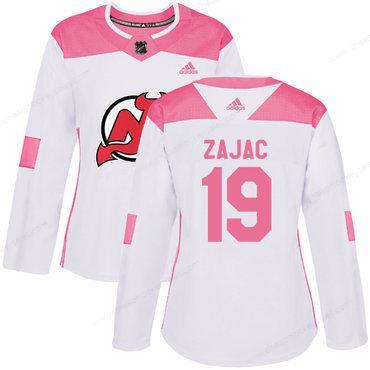 Adidas New Jersey Devils #19 Travis Zajac White Pink Authentic Fashion Women’s Stitched NHL Jersey