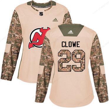 Adidas New Jersey Devils #29 Ryane Clowe Camo Authentic 2017 Veterans Day Women’s Stitched NHL Jersey