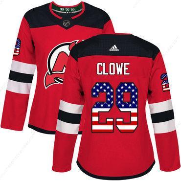 Adidas New Jersey Devils #29 Ryane Clowe Red Home Authentic Usa Flag Women’s Stitched NHL Jersey