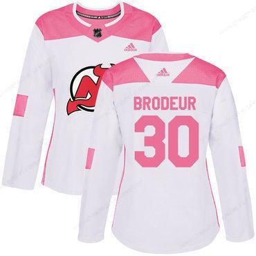 Adidas New Jersey Devils #30 Martin Brodeur White Pink Authentic Fashion Women’s Stitched NHL Jersey