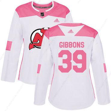 Adidas New Jersey Devils #39 Brian Gibbons White Pink Authentic Fashion Women’s Stitched NHL Jersey