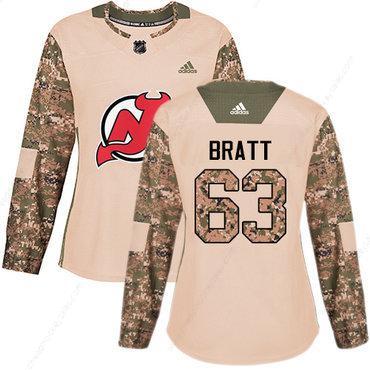 Adidas New Jersey Devils #63 Jesper Bratt Camo Authentic 2017 Veterans Day Women’s Stitched NHL Jersey