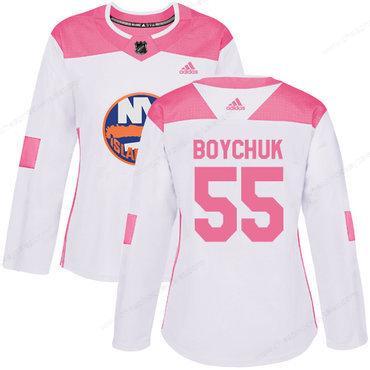 Adidas New York Islanders #55 Johnny Boychuk White Pink Authentic Fashion Women’s Stitched NHL Jersey