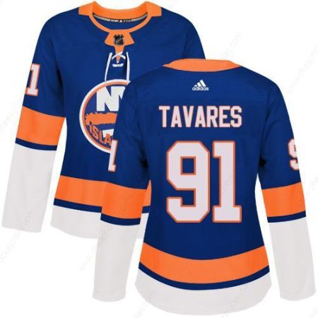 Adidas New York Islanders #91 John Tavares Royal Blue Home Authentic Women’s Stitched NHL Jersey