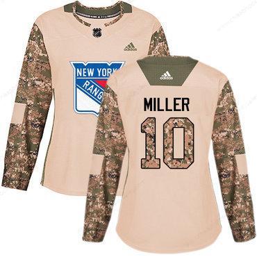 Adidas New York Rangers #10 J.T. Miller Camo Authentic 2017 Veterans Day Women’s Stitched NHL Jersey