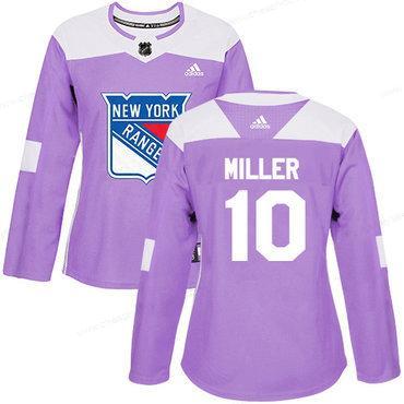 Adidas New York Rangers #10 J.T. Miller Purple Authentic Fights Cancer Women’s Stitched NHL Jersey