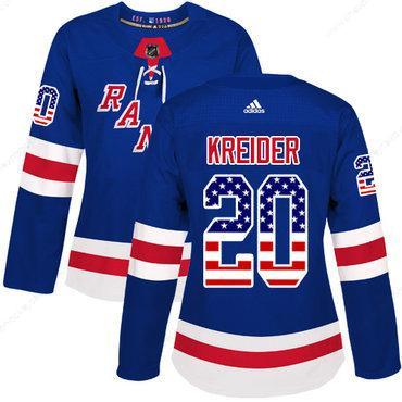 Adidas New York Rangers #20 Chris Kreider Royal Blue Home Authentic Usa Flag Women’s Stitched NHL Jersey