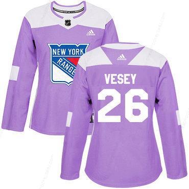 Adidas New York Rangers #26 Jimmy Vesey Purple Authentic Fights Cancer Women’s Stitched NHL Jersey