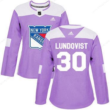 Adidas New York Rangers #30 Henrik Lundqvist Purple Authentic Fights Cancer Women’s Stitched NHL Jersey