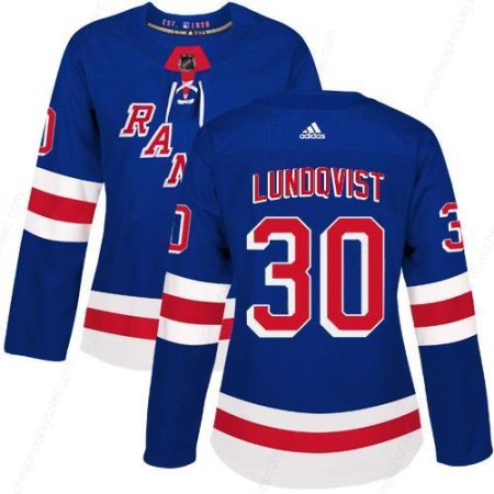 Adidas New York Rangers #30 Henrik Lundqvist Royal Blue Home Authentic Women’s Stitched NHL Jersey