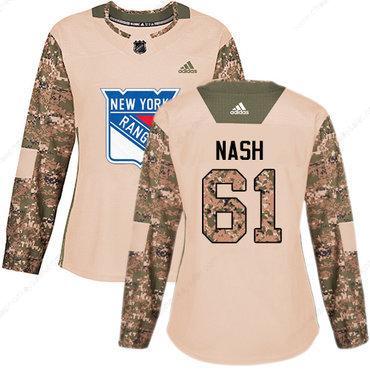 Adidas New York Rangers #61 Rick Nash Camo Authentic 2017 Veterans Day Women’s Stitched NHL Jersey