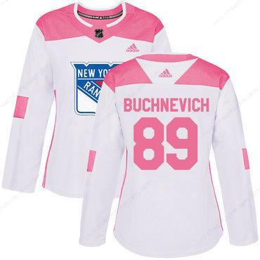 Adidas New York Rangers #89 Pavel Buchnevich White Pink Authentic Fashion Women’s Stitched NHL Jersey