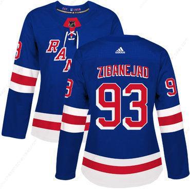 Adidas New York Rangers #93 Mika Zibanejad Royal Blue Home Authentic Women’s Stitched NHL Jersey