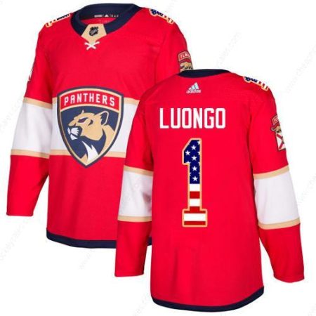 Adidas Panthers #1 Roberto Luongo Red Home Authentic Usa Flag Stitched NHL Jersey