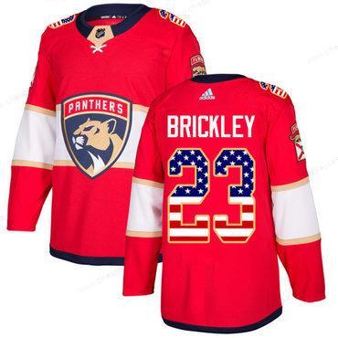 Adidas Panthers #23 Connor Brickley Red Home Authentic Usa Flag Stitched NHL Jersey