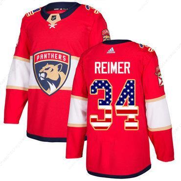 Adidas Panthers #34 James Reimer Red Home Authentic Usa Flag Stitched NHL Jersey