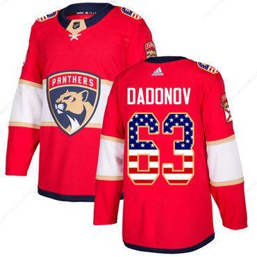 Adidas Panthers #63 Evgenii Dadonov Red Home Authentic Usa Flag Stitched NHL Jersey