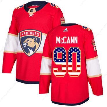 Adidas Panthers #90 Jared Mccann Red Home Authentic Usa Flag Stitched NHL Jersey