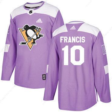 Adidas Penguins #10 Ron Francis Purple Authentic Fights Cancer Stitched NHL Jersey