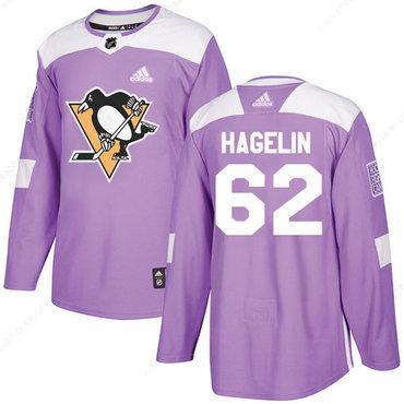 Adidas Penguins #62 Carl Hagelin Purple Authentic Fights Cancer Stitched NHL Jersey