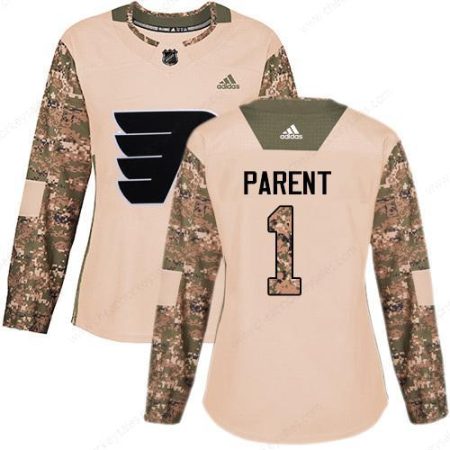 Adidas Philadelphia Flyers #1 Bernie Parent Camo Authentic 2017 Veterans Day Women’s Stitched NHL Jersey