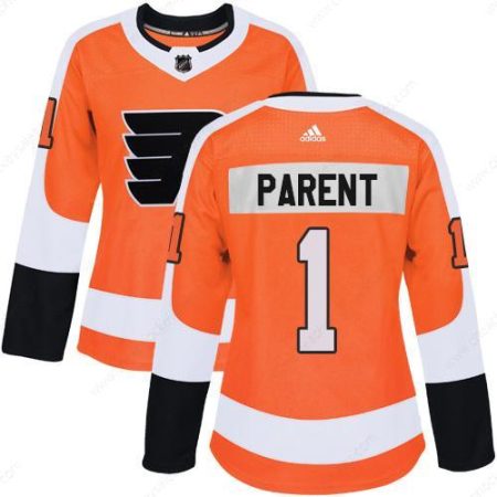 Adidas Philadelphia Flyers #1 Bernie Parent Orange Home Authentic Women’s Stitched NHL Jersey