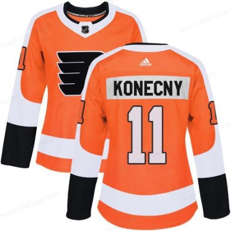 Adidas Philadelphia Flyers #11 Travis Konecny Orange Home Authentic Women’s Stitched NHL Jersey