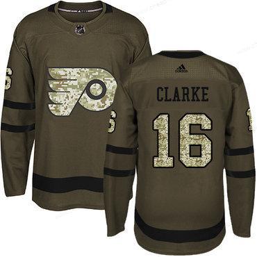 Adidas Philadelphia Flyers #16 Bobby Clarke Green Salute To Service Stitched Youth NHL Jersey