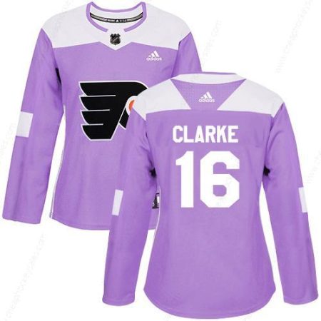 Adidas Philadelphia Flyers #16 Bobby Clarke Purple Authentic Fights Cancer Women’s Stitched NHL Jersey