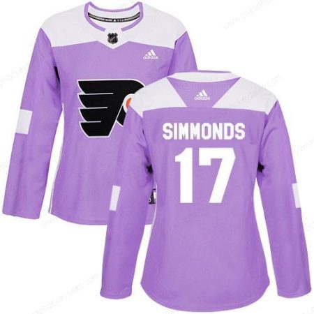 Adidas Philadelphia Flyers #17 Wayne Simmonds Purple Authentic Fights Cancer Women’s Stitched NHL Jersey