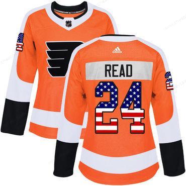 Adidas Philadelphia Flyers #24 Matt Read Orange Home Authentic Usa Flag Women’s Stitched NHL Jersey