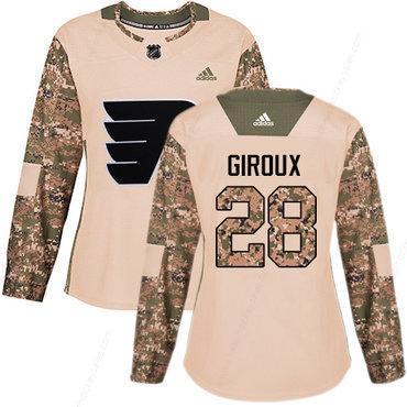 Adidas Philadelphia Flyers #28 Claude Giroux Camo Authentic 2017 Veterans Day Women’s Stitched NHL Jersey