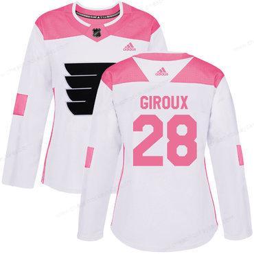 Adidas Philadelphia Flyers #28 Claude Giroux White Pink Authentic Fashion Women’s Stitched NHL Jersey