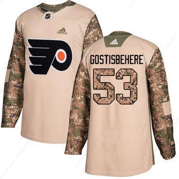 Adidas Philadelphia Flyers #53 Shayne Gostisbehere Camo Authentic 2017 Veterans Day Stitched Youth NHL Jersey