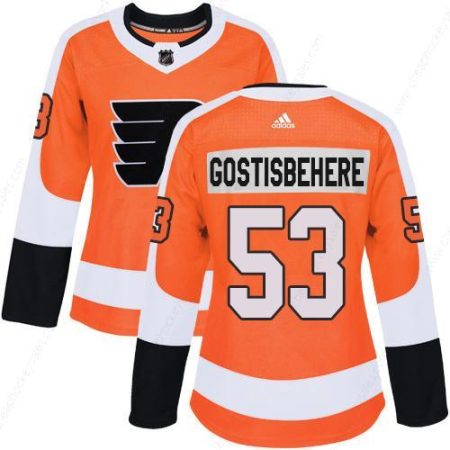 Adidas Philadelphia Flyers #53 Shayne Gostisbehere Orange Home Authentic Women’s Stitched NHL Jersey