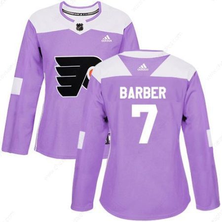 Adidas Philadelphia Flyers #7 Bill Barber Purple Authentic Fights Cancer Women’s Stitched NHL Jersey