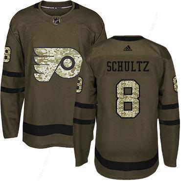 Adidas Philadelphia Flyers #8 Dave Schultz Green Salute To Service Stitched Youth NHL Jersey