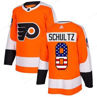 Adidas Philadelphia Flyers #8 Dave Schultz Orange Home Authentic Usa Flag Stitched Youth NHL Jersey