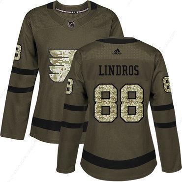 Adidas Philadelphia Flyers #88 Eric Lindros Green Salute To Service Women’s Stitched NHL Jersey