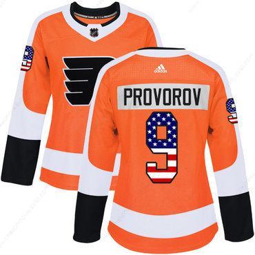 Adidas Philadelphia Flyers #9 Ivan Provorov Orange Home Authentic Usa Flag Women’s Stitched NHL Jersey