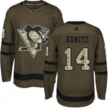 Adidas Pittsburgh Penguins #14 Chris Kunitz Green Salute To Service Stitched Youth NHL Jersey