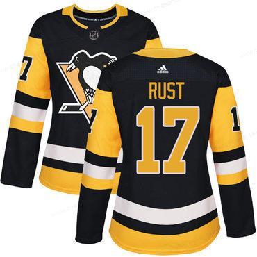 Adidas Pittsburgh Penguins #17 Bryan Rust Black Home Authentic Women’s Stitched NHL Jersey