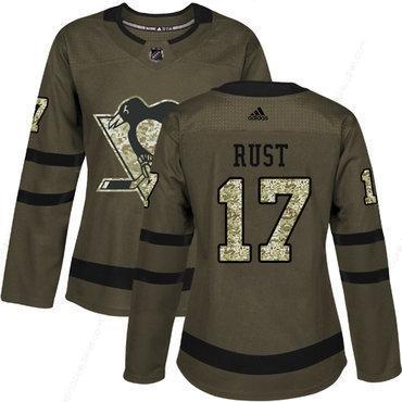 Adidas Pittsburgh Penguins #17 Bryan Rust Green Salute To Service Women’s Stitched NHL Jersey