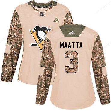 Adidas Pittsburgh Penguins #3 Olli Maatta Camo Authentic 2017 Veterans Day Women’s Stitched NHL Jersey