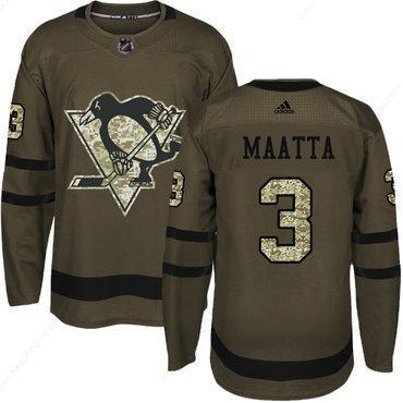 Adidas Pittsburgh Penguins #3 Olli Maatta Green Salute To Service Stitched Youth NHL Jersey